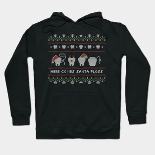 Ugly Christmas Sweater Here Comes Santa Floss Hoodie